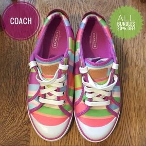 Coach Barrett Multicolored Striped Sneakers